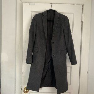 Uniqlo Cashmere Blend Chester Coat - Gray Plaid